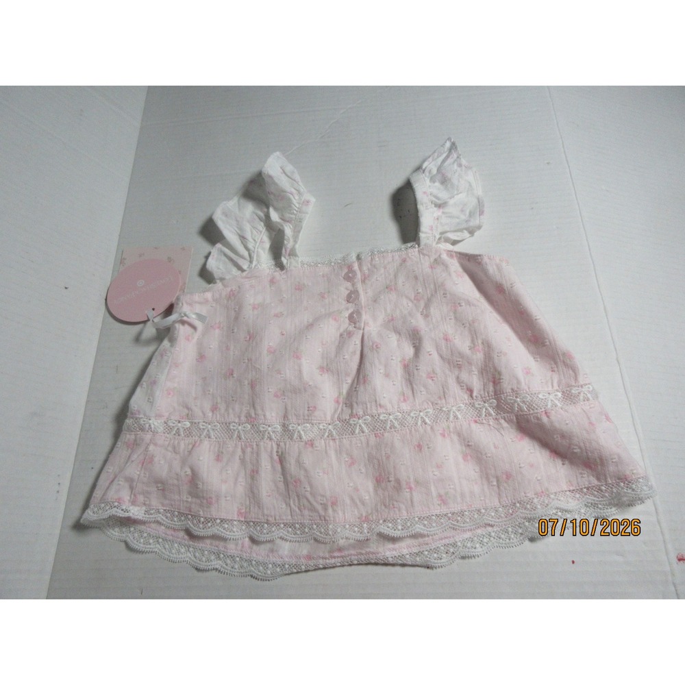 LoveShackFancy x Target Girls Light Pink Floral Lace Ruffle Tank Top Size 7 NEW